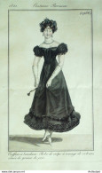 Delcampe - Gravure Mode Costume Parisien 1821 # 1966 (eau Forte Old Fashion Plate - Radierungen