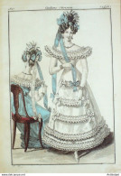 Delcampe - Gravure Mode Costume Parisien 1827 # 2496 (eau Forte Old Fashion Plate - Radierungen