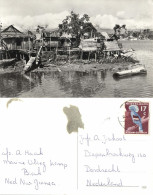 Delcampe - Dutch New Guinea, BIAK, Native Papuan Stilt Houses (1960) RPPC Postcard - Papua-Neuguinea