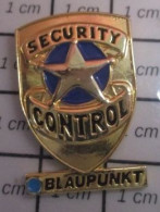 Delcampe - 2517 Pin's Pins / Beau Et Rare : MARQUES / PLAQUE DE FLIC SHERIFF SECURITY CONTROL BLAUPUNKT - Marques