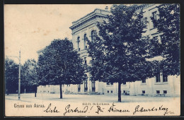 Delcampe - AK Aarau, Städt. Schulhaus Mit Strassenpartie - Aarau