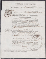 Delcampe - Extrait Mortuaire D'un Fusilier Décédé à L'Hôpital Militaire De Crémone Le 25 Thermidor An 3 (12 Août 1795), Signé Par L - Documents