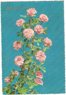 Delcampe - Bonne Fête Roses 1965 Carte Postale Moderne Cachet Aéroport De Marignane France - Blumen