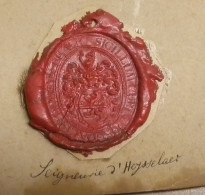 Delcampe - ANCIEN SCEAU CACHET DE CIRE / ADEL NOBLESSE  SEIGNEU D'HEYSSELAET  ( UIT VERZAMELING VANDEN  GRACHT ) - Manuskripte