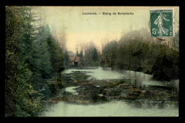 Delcampe - 56 - LOCMINE - ETANG DE KERPIECHE - CARTE ANCIENNE TOILEE ET COLORISEE - Locmine