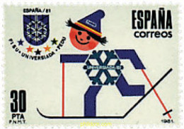 Delcampe - 85053 MNH ESPAÑA 1981 JUEGOS MUNDIALES UNIVERSITARIOS DE INVIERNO. UNIVERSIADA 81 - Ski