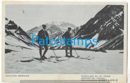 Delcampe - 253931 ARGENTINA CORDILLERA DE LOS ANDES NEVADOS DEL CUERNO EXPLORADORES SUNDT Y HOLM EN SKI COL. MORALES POSTCARD - Argentinien