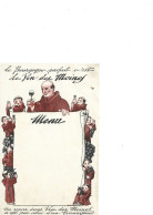Delcampe - Menu Illustré (moines, Raisins) "Le Bourgogne Parfait C'est Le Vin Des Moines' - Menu