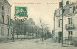 Delcampe - C. P. A. : 52 : CHAUMONT : Ecole Normale Des Filles, "Hôtel Des Promenades", Timbre En 1913 - Chaumont
