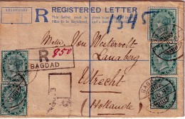 Delcampe - IRAQ BAGDAD 1895 REGISTERED COVER To The NETHERLANDS  5 X QV  HALF ANNA POSTAGE - Irak