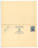 Delcampe - Belgium 1930's Mint 35c. On 50c. Coat Of Arms Postal Reply Card - Cartoline Postale Con Risposta Pagata