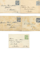Delcampe - Monaco - Lot De 5 Entiers Postaux Enveloppes 1904, 1905, 1906 ...- Effigie Albert 1er - Enteros  Postales