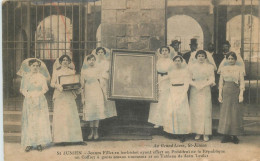 Delcampe - Dpts Div. -ref-BT697- Haute Vienne - SAINT JUNIEN -jeunes Filles En Barbichet-coffret Gants Emaux Et Tableau JEAN TEULET - Saint Junien