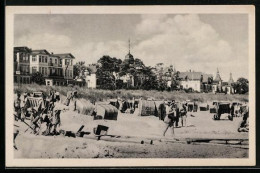 Delcampe - AK Zinnowitz, Strand Mit Badegästen U. Erholungsheimen - Zinnowitz