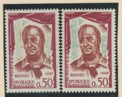 Delcampe - VARIÉTÉ-N° 1304 -RAIMU -FOND TRÈS PALE - Ungebraucht