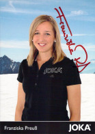 Delcampe - Franziska Preuß Biathlon Fan Card, JOKA Promotional Issue Showing The German Biathlete In Casual Portrait On Snow, With - Waffenschiessen