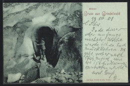 Delcampe - AK Grindelwald, Bergsteiger Am Eingang Der Eishöhle - Grindelwald