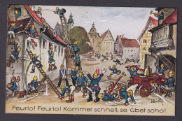 Delcampe - Vinatge Postcard LUXEMOURG, Firefighter Training - Feuerwehr