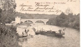 Delcampe - Maisdon-le-Rivière Animée La Sèvre Pont De Caffino Bateau Péniche Batellerie - Moisdon La Riviere