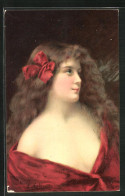 Delcampe - Künstler-AK Angelo Asti: Schöne Junge Frau Mit Offenem Haar - Asti