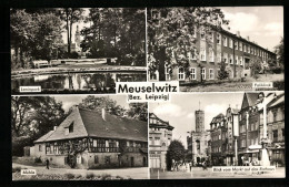 Delcampe - AK Meuselwitz /Bez. Leipzig, Leninpark, Mühle, Poliklinik - Meuselwitz