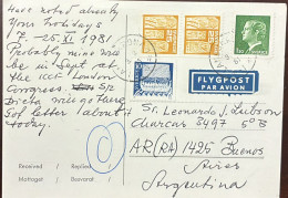 Delcampe - KV)1981 SWEDEN, POSTCARD WITH HANDWRITTEN MESSAGE SENT FROM SWEDEN TO BUENOS AIRES ARGENTINA WITH THREE SWEDISH STAMPS: - Europe (Other)