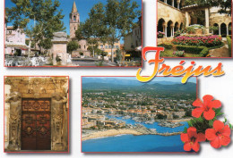 Delcampe - CPM - F - VAR - FREJUS - MULTIVUES - LA CATHEDRALE - LE CLOITRE - LA PORTE AUX ATLANTES - LE PORT - Frejus