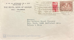 Delcampe - KV)COLOMBIA, COMMERCIAL COVER FROM THE ROYAL BANK OF CANADA SENT FROM CALI TO TOLEDO OHIO UNITED STATES, FRANKED WITH ON - Europe (Other)