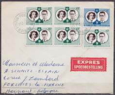 Delcampe - Env. En Exprès Affr. 5x N°1169 + N°1171 Càd Bureau Postal Militaire "POSTES-POTERIJEN /11-3-1961/ B.P.S.12" (Forces Belg - Armeestempel