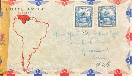 Delcampe - KV)VENEZUELA, CORRESPONDENCE FROM THE HOTEL AVILA IN CARACAS ADDRESSED TO THE UNITED STATES, WITH TWO STAMPS SHOWING AN - Europe (Other)