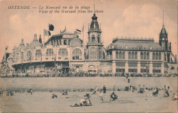 Delcampe - BELGIQUE - Ostende - Kursaal Vu De La Plage - Façade - Station Balnéaire - Animé - Carte Postale Ancienne - Oostende