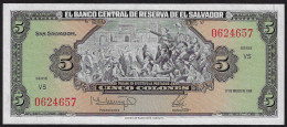 Delcampe - EL SALVADOR 5 COLONES 1988 P-134b  GEM UNC - Salvador