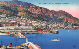 Delcampe - MONACO - Monte Carlo - Vue Prise De Monaco - Port -  Jetée - Phare - Voilier - Carte Postale Ancienne - Monte-Carlo
