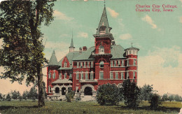 Delcampe - ETATS UNIS - Iowa - Charles City College - Façade Rouge - Tourelles - Herbe - Arbres - Carte Postale Ancienne - Autres & Non Classés