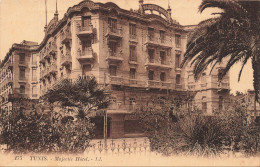 Delcampe - TUNISIE - Tunis - Majectic Hôtel -  Bâtiment - Façade - Palmier - Tourisme - Animé - Carte Postale Ancienne - Tunesien