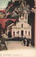 Delcampe - MONACO - Monte Carlo - Chapelle Ste Dévote - Ponts En Arc - Rochers - Animé - Colorisé - Carte Postale Ancienne - Monte-Carlo