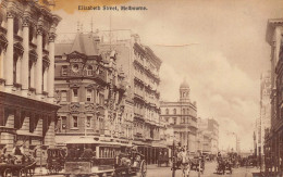 Delcampe - B225 Australia Elizabeth Street Melbourne Tram Carriages Postcard - Melbourne
