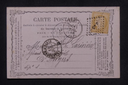 Delcampe - FRANCE - Ambulant Cherbourg à Paris Sur Carte Précurseur De Caen Pour Angers - 1873 - J 5301 - Tarjetas Precursoras