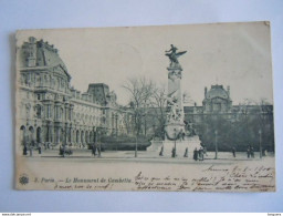 Delcampe - Cpa 3. Paris Le Monument De La Gambetta Circulée 1900 (718) - Autres Monuments, édifices
