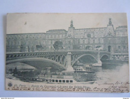 Delcampe - Cpa 15. Paris Entrée Du Carrousel Et Le Pont Des Saints-Pères Circulée 1900 (718) - Brücken