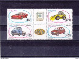 Delcampe - ITALIE 1986 CONSTRUCTIONS AUTOMOBILES III Yvert 1712-1715, Michel 1980-1983 NEUF** MNH Cote :yv 18 Euros - 1981-90: Nieuw/plakker