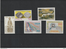 Delcampe - ITALIE 1986 Yvert 1704 + 1708 + 1710 + 1727 + 1732 NEUF** MNH Cote : 8,25 Euros - 1981-90: Nieuw/plakker