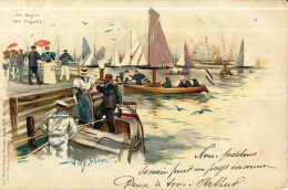 Delcampe - STOWER Willy Vor Beginn Der Regatta, Lith Serie XII N° 16873, 1902, Tb Mal Décollé - Stöwer, Willy