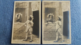 Delcampe - CPA JEU  ENFANT FILLE FILLETTE GARCON AU LAPIN SAUTE 7 ET 8  COMPERE LUSTUCRU MERE MICHEL SI VOUS ME RENDEZ MON CHAT VS - Sonstige & Ohne Zuordnung