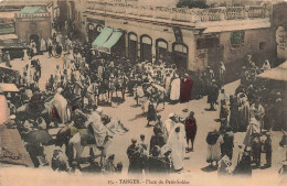 Delcampe - MAROC - Tanger - Place Du Petit Sokko - Café Des Postes - Cavaliers à Cheval - Animé - Carte Postale Ancienne - Sonstige & Ohne Zuordnung