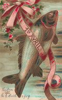 Delcampe - FETES - Voeux - 1er Avril - Poisson - Illustration - Nœud - Fantaisie - 2 Avr1919 - Carte Postale Ancienne - Erster April