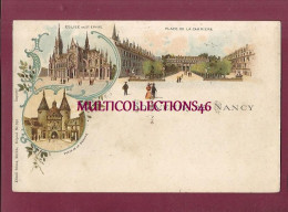 Delcampe - 011225 - 54 MEURTHE ET MOSELLE - Souvenir De Nancy - Multivues - KUNZLI 910 - Eglise St Epyre Place De La Carrière Porte - Nancy