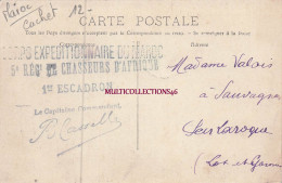 Delcampe - 011225C - MAROC - Cachet Militaire CORPS EXPEDITIONNAIRE DU MAROC 5e RGT DE CHASSEURS D'AFRIQUE 1er ESCADRON - Casablanca