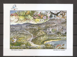 Delcampe - COLOMBIE,mineraux, Oiseaux, Poissons, Flore, Philexfrance, Yvert 789/95. Neuf Sans Charnière. MNH - Mexiko