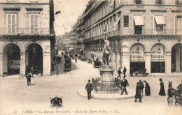 Delcampe - [-20%] FRANCE - Paris - La Rue Des Pyramides - Statue De Jeanne DArc - LL - Animé - Carte Postale Ancienne - Autres Monuments, édifices